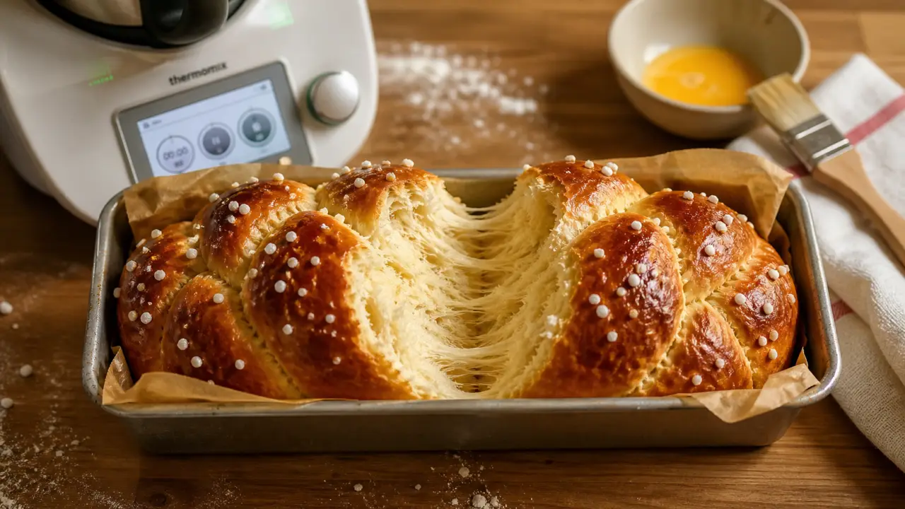Recette thermomix brioche mie filante à 37°C, beurre différé