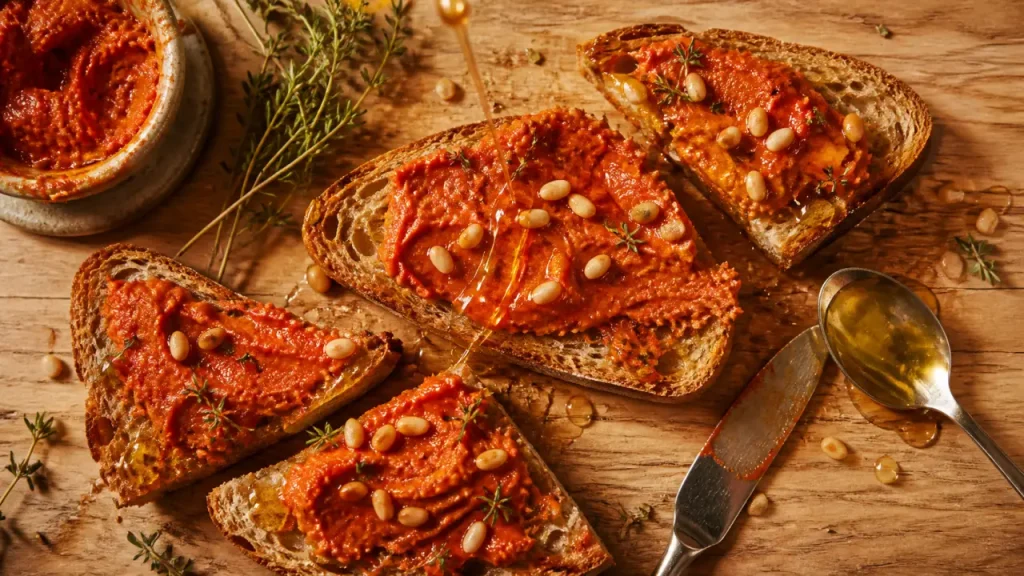 Recettes soubressade : tartine espagnole, soubressade au miel et pignons de pin