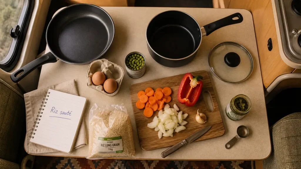 Cuisiner en camping-car sans four : la méthode simple avec une poêle, 4 bases et des repas rapides