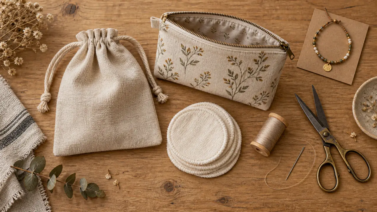 Accessoires fait maison : trousse en tissu et cotons lavables