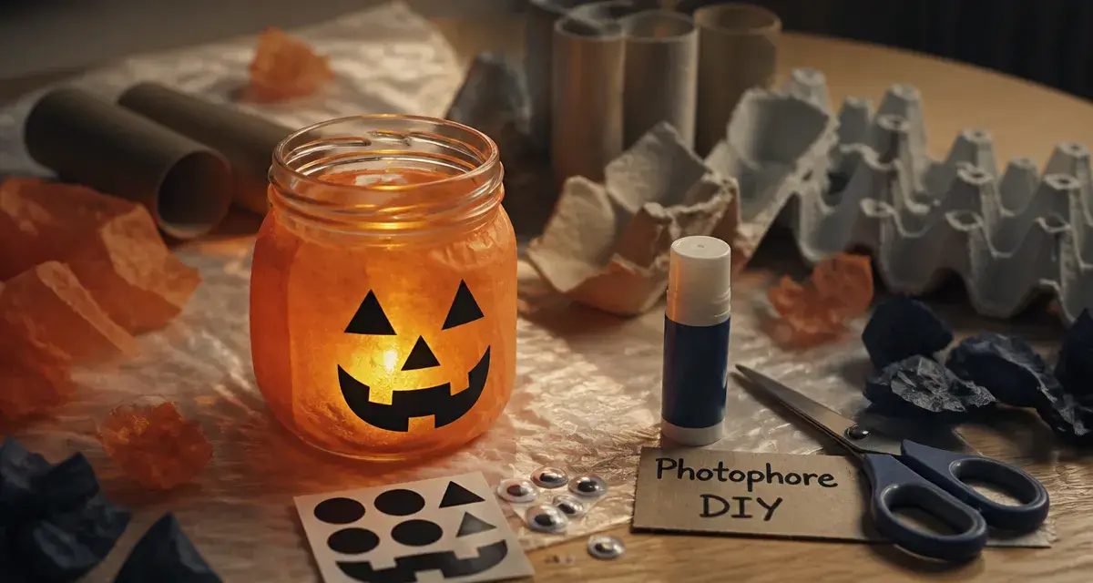 Photophore DIY Halloween, bricolage facile Halloween avec bocal en verre