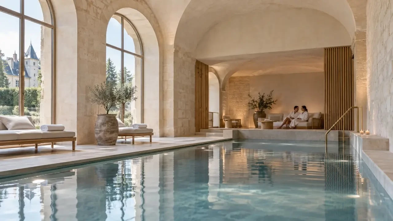 Week-end amoureux dans un château avec spa et piscine chauffée