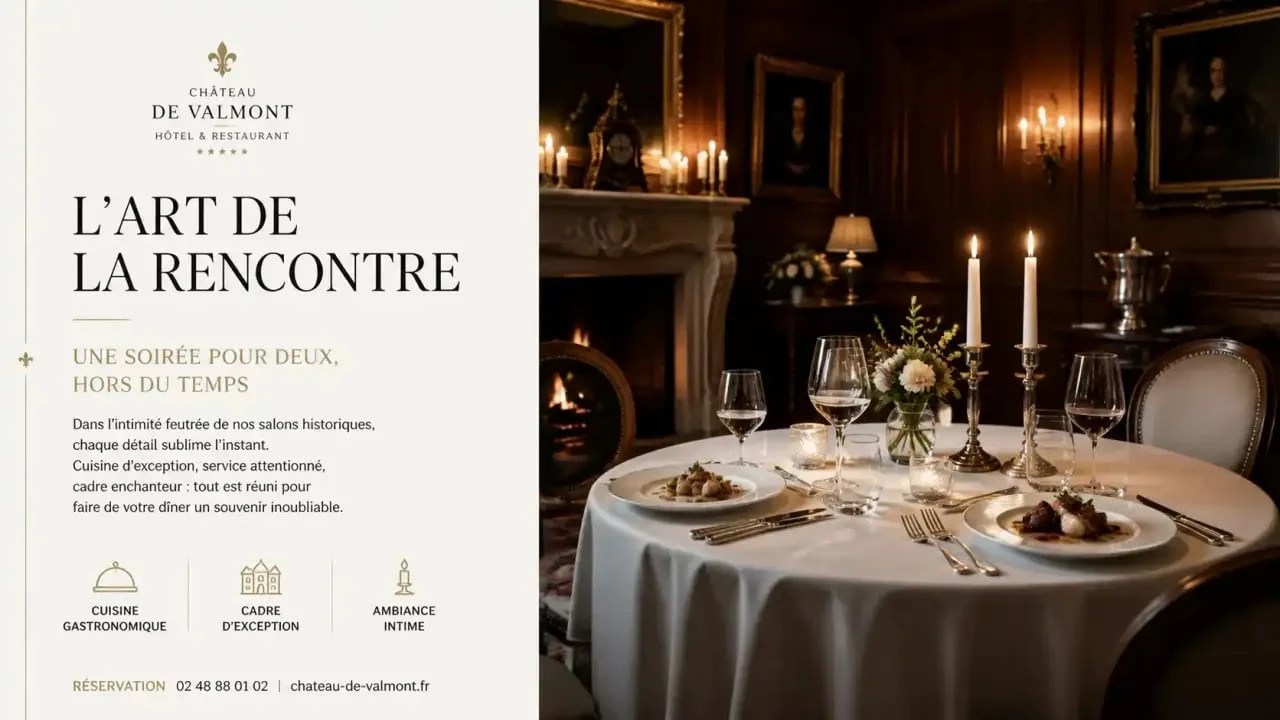 Week-end amoureux dans un château avec dîner aux chandelles