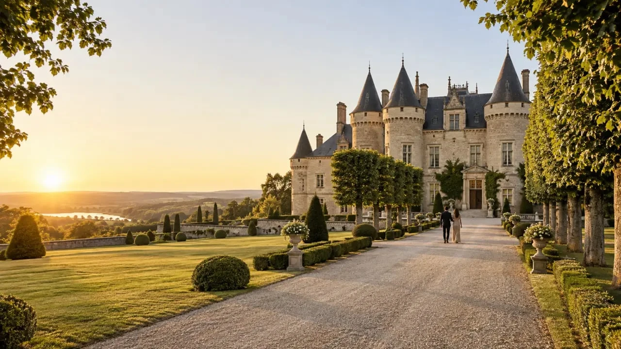 Week-end amoureux dans un château avec façade historique et parc arboré