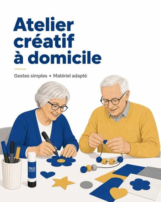 Bricolage facile pour personnes agees dans un atelier simple et sécurisé avec matériel adapté