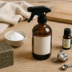 Nettoyant cuisine maison : flacon spray au vinaigre, bicarbonate et savon noir