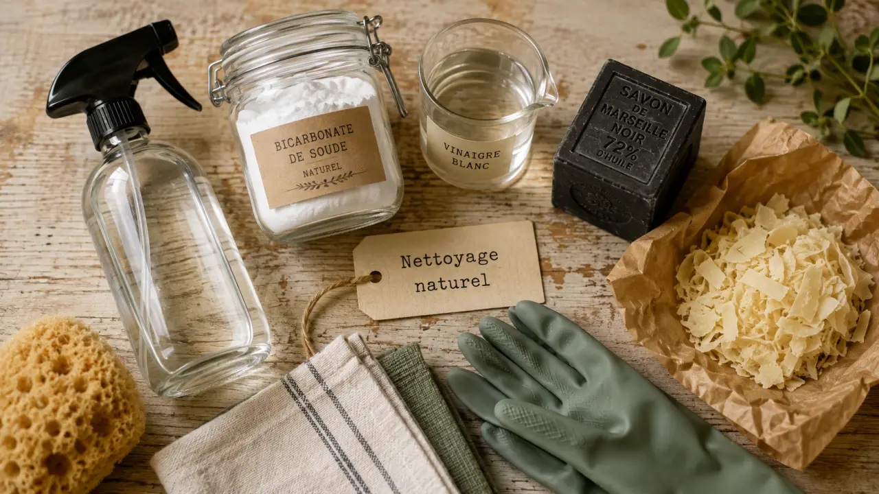Produit entretien maison naturel : ingrédients pour nettoyage
