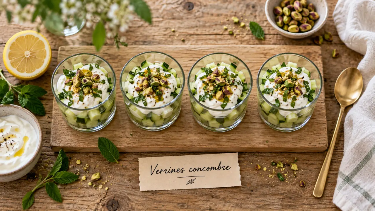 Recettes entrées simples et originales : verrines de concombre
