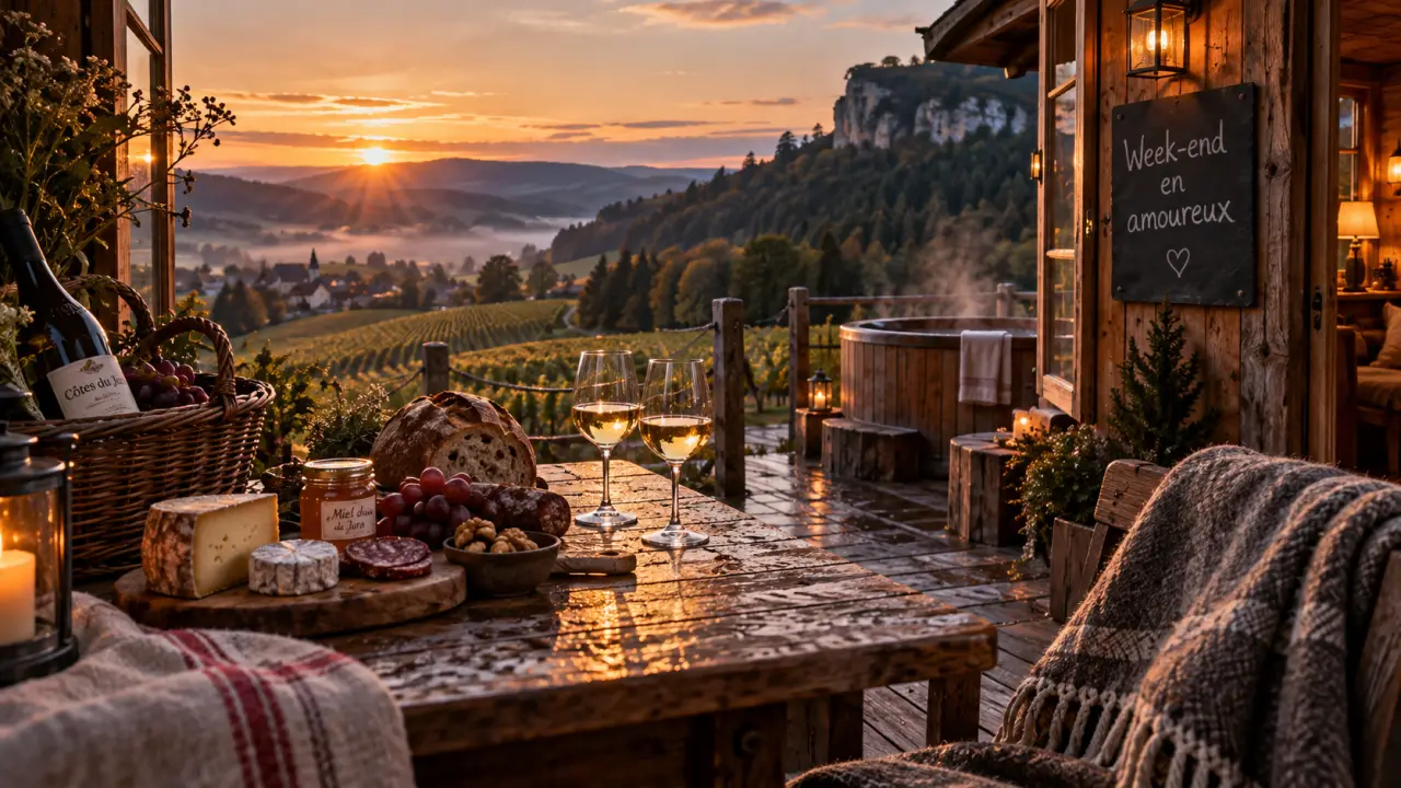 Week end en amoureux à 2h de lyon : cabane isolée du Jura, vignes et bain nordique