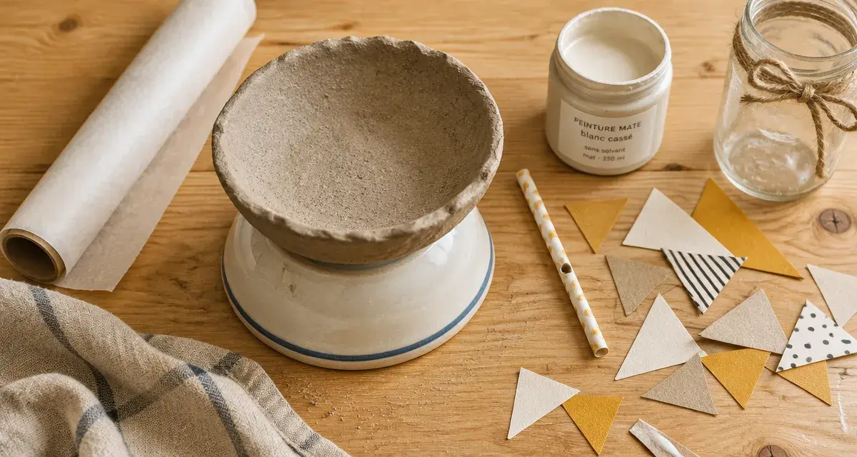 Déco fait maison facile : projets déco sans gros budget sur table bois clair